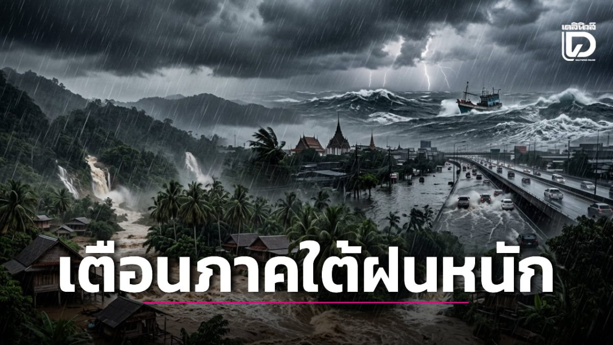 อุตุฯ เตือนภาคใต้ฝนหนักถึงหนักมาก 28-29 ต.ค. เสี่ยงน้ำท่วมฉับพลัน-ดินโคลนถล่ม
